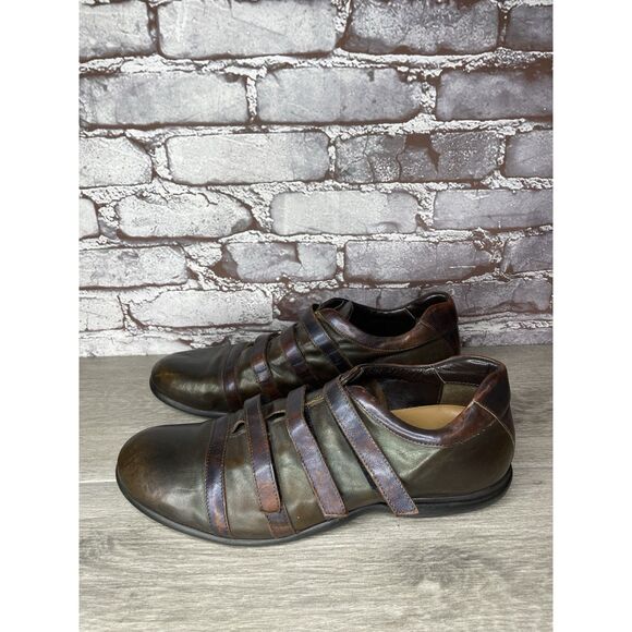 Bruno Verri Brown Leather Metallic Fashion Shoes Sneakers Men Sz 42EU/9M US main image 8